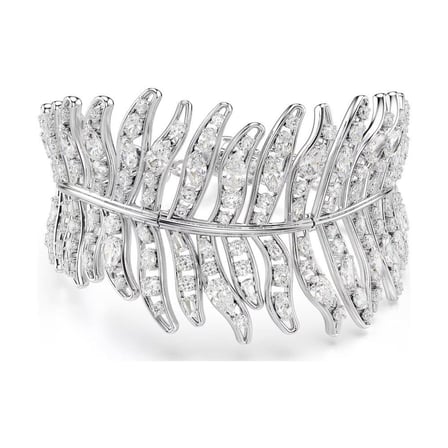 5749378 Swarovski Bilezik Vienna Bracelet Mixed Cuts Feather White Rhodium Plated