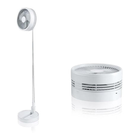 Fold & Cold – Uzatılabilir Mini Vantilatör, Pilli, Güçlü USB Vantilatör, 10 Saat Çalışma Süresi, Esnek Ayaklı ve Masa Vantilatörü, 1 m Yüksekliğe Kadar Uzatılabilir