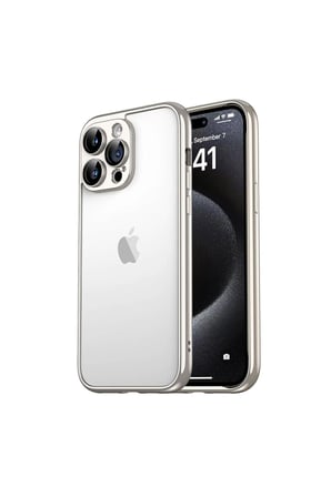 Apple iPhone 15 Pro Max Uyumlu Kılıf Arkası Şeffaf Kenarları Renkli Kamera Korumalı Bontez Bumper