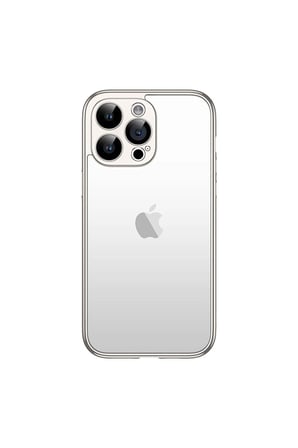 Apple iPhone 15 Pro Max Uyumlu Kılıf Arkası Şeffaf Kenarları Renkli Kamera Korumalı Bontez Bumper