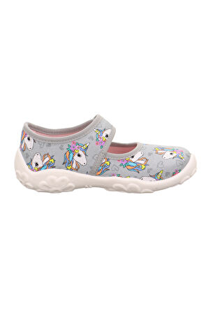 Superfit Bonny Kız Çocuk Gri Ev Kreş Ayakkabısı Unicorn 800283-2050