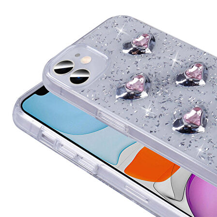 Apple iPhone 11 ile Uyumlu Airbagli Simli Arka Yüzeyli Kapak
