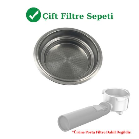 Grundig KSM-8530 Uyumlu 51 mm Çiftli Espresso Filtre Sepeti - Yedek Çelik Süzgeç