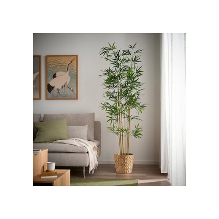 Yapay bitki, yeşil, 21 cm, bambu, iç/dış mekan