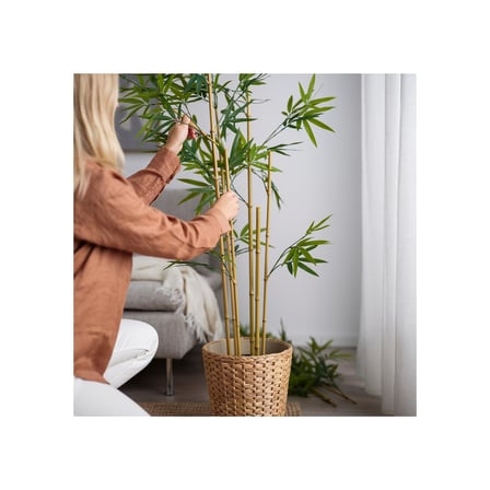 Yapay bitki, yeşil, 21 cm, bambu, iç/dış mekan