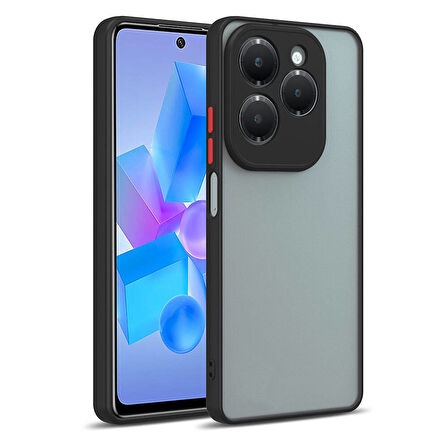 Infinix Hot 40i Uyumlu Kılıf Renkli Kenarlı Arkası Mat Yüzeyli Telefon Kılıfı Kapak