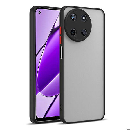 Realme 11 4G Uyumlu Kılıf Renkli Kenarlı Arkası Mat Yüzeyli Telefon Kılıfı Kapak