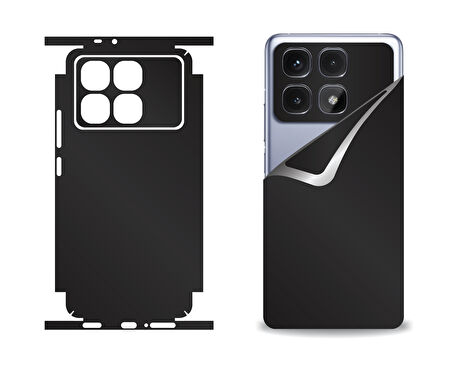 Xiaomi Redmi K70 Ultra için uyumlu 360 full arka kaplama koruma sticker MAT SİYAH