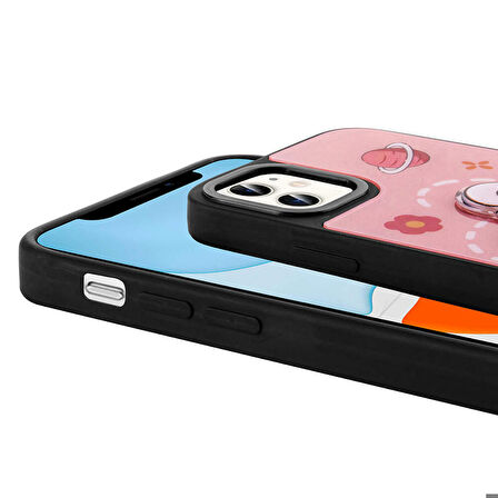 Apple iPhone 11 ile Uyumlu Kılıf Parlayan Kabartmalı İkonik Figürlü Silikon Kapak