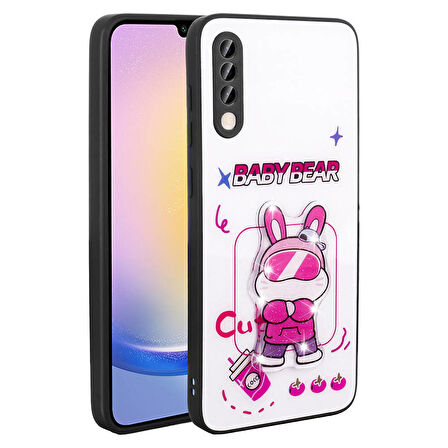 Samsung Galaxy A70 ile Uyumlu Kılıf Parlayan Kabartmalı İkonik Figürlü Silikon Kapak