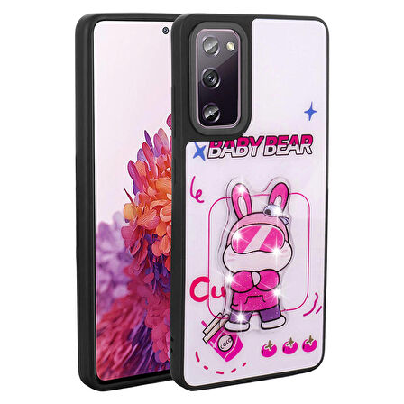 Samsung Galaxy S20 FE ile Uyumlu Kılıf Parlayan Kabartmalı İkonik Figürlü Silikon Kapak