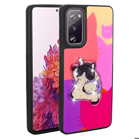 Samsung Galaxy S20 FE ile Uyumlu Kılıf Parlayan Kabartmalı İkonik Figürlü Silikon Kapak