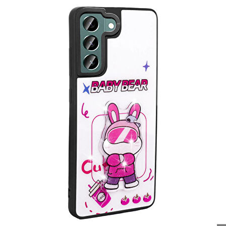 Samsung Galaxy S22 ile Uyumlu Kılıf Parlayan Kabartmalı İkonik Figürlü Silikon Kapak