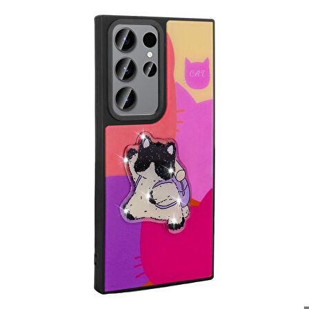 Samsung Galaxy S22 Ultra ile Uyumlu Kılıf Parlayan Kabartmalı İkonik Figürlü Silikon Kapak