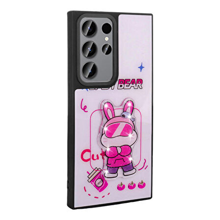 Samsung Galaxy S23 Ultra ile Uyumlu Kılıf Parlayan Kabartmalı İkonik Figürlü Silikon Kapak