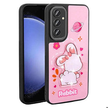 Samsung Galaxy A35 ile Uyumlu Kılıf Parlayan Kabartmalı İkonik Figürlü Silikon Kapak