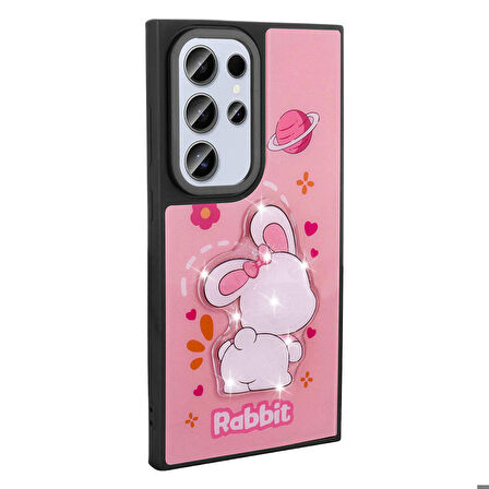 Samsung Galaxy S24 Ultra ile Uyumlu Kılıf Parlayan Kabartmalı İkonik Figürlü Silikon Kapak