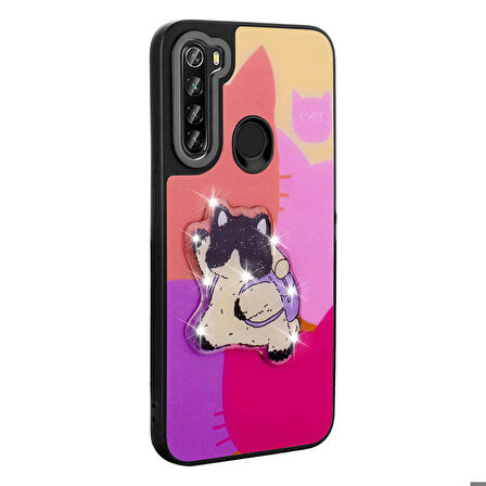 Xiaomi Redmi Note 8 ile Uyumlu Kılıf Parlayan Kabartmalı İkonik Figürlü Silikon Kapak