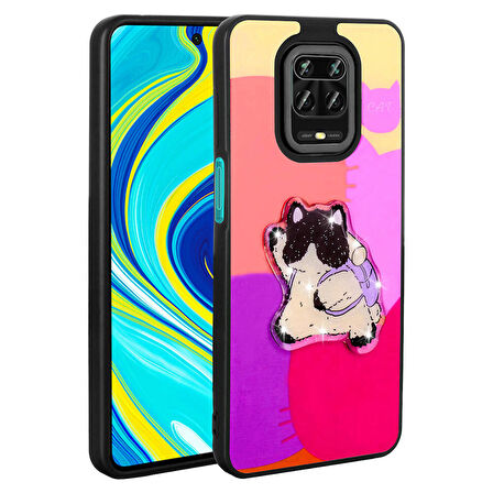 Xiaomi Redmi Note 9S ile Uyumlu Kılıf Parlayan Kabartmalı İkonik Figürlü Silikon Kapak