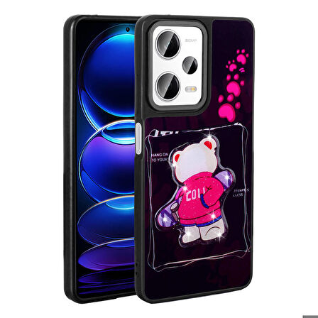 Xiaomi Redmi Note 12 Pro 5G ile Uyumlu Kılıf Parlayan Kabartmalı İkonik Figürlü Silikon Kapak