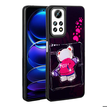 Xiaomi Redmi Note 12 Pro 4G ile Uyumlu Kılıf Parlayan Kabartmalı İkonik Figürlü Silikon Kapak
