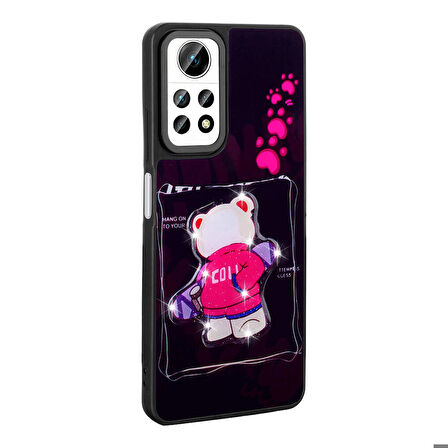Xiaomi Redmi Note 12 Pro 4G ile Uyumlu Kılıf Parlayan Kabartmalı İkonik Figürlü Silikon Kapak