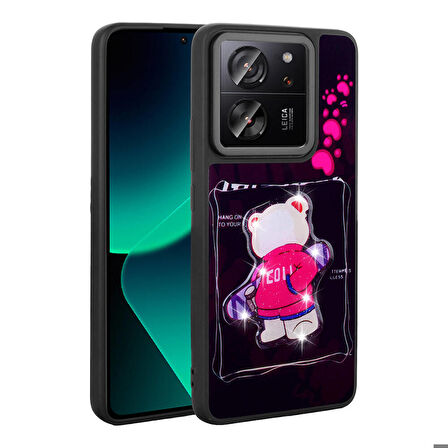 Xiaomi Mi 13T Pro ile Uyumlu Kılıf Parlayan Kabartmalı İkonik Figürlü Silikon Kapak