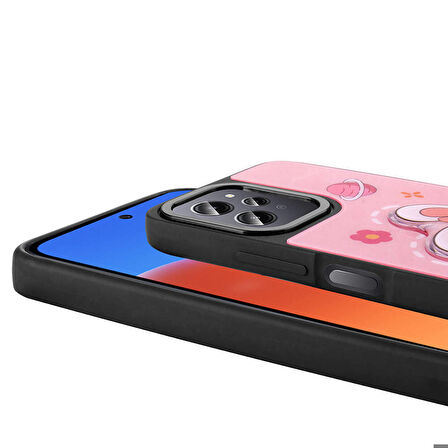 Xiaomi Redmi 12 4G ile Uyumlu Kılıf Parlayan Kabartmalı İkonik Figürlü Silikon Kapak