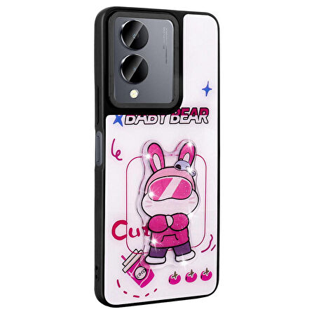 Vivo Y36 5G ile Uyumlu Kılıf Parlayan Kabartmalı İkonik Figürlü Silikon Kapak