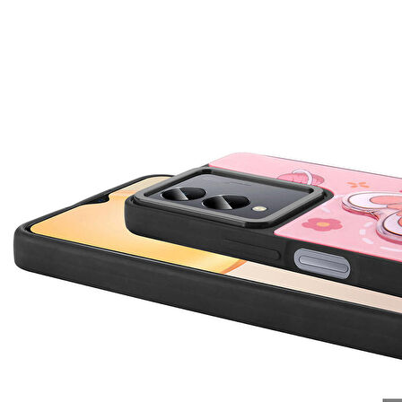 Vivo Y36 5G ile Uyumlu Kılıf Parlayan Kabartmalı İkonik Figürlü Silikon Kapak