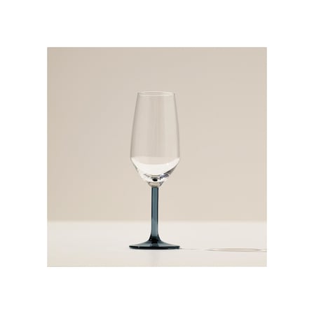 Şampanya kadehi, cam-mavi/gri, 25 cl
