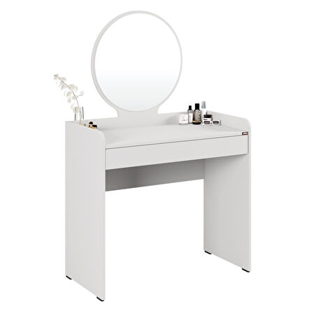 Curve Makyaj Masası - Diamond Beyaz 90x142x47 cm