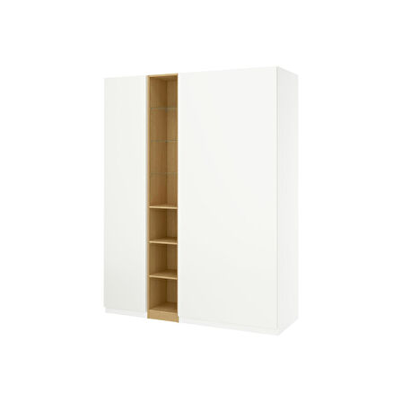 PAX gardırop, beyaz-meşe görünümlü, 185x60x236 cm