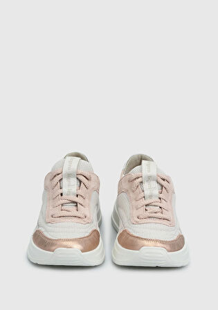 Bej Deri Kadın Sneaker