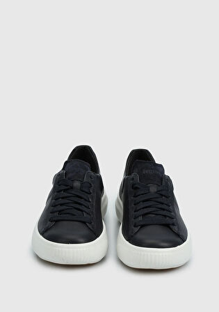 Lacivert Deri Kadın Sneaker
