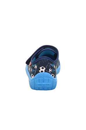 Superfit Bill Çocuk Lacivert Ev Kreş Ayakkabısı Futbol Desenli 000279-8080