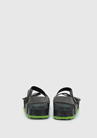 Siyah Erkek Çocuk Düz Sandalet