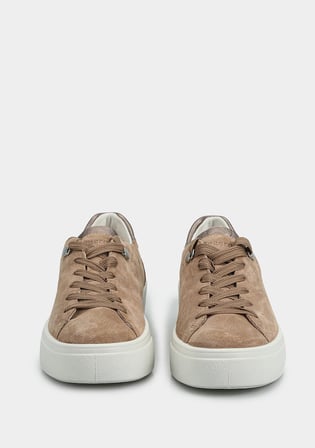 Bej Deri Kadın Sneaker