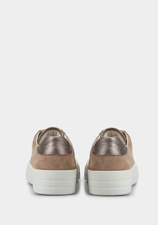 Bej Deri Kadın Sneaker