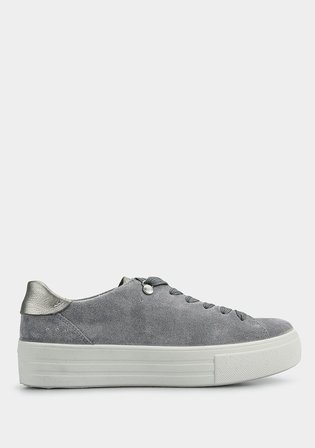 Mavi Deri Kadın Sneaker