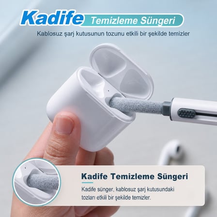 BakGelAl 3'ü 1 Arada Kulaklık Temizleme Kalemi AirPods Bluetooth Kulaklık Temizleme Fırçası Temizleme Seti