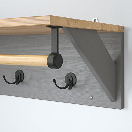 Duvar askısı, gri, 80 cm