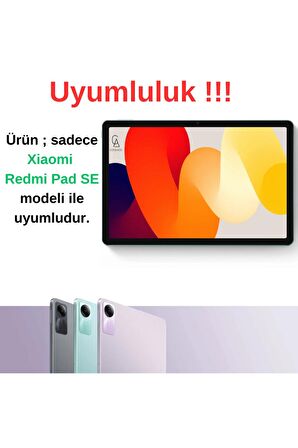 Xiaomi Redmi Pad SE ile Uyumlu Kırılmaz Tablet Temperli Cam Ekran Koruyucu