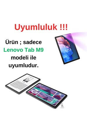 Lenovo Tab M9 ile Uyumlu Kırılmaz Tablet Temperli Cam Ekran Koruyucu