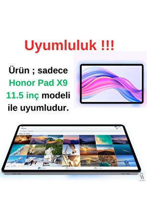 Honor Pad X9 11.5 inç ile Uyumlu Kırılmaz Tablet Temperli Cam Ekran Koruyucu