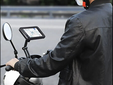 Darbe emici ip68 su geçirmez motosiklet telefon tutucu 360 derece hareketli