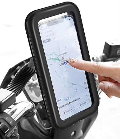Darbe emici ip68 su geçirmez motosiklet telefon tutucu 360 derece hareketli