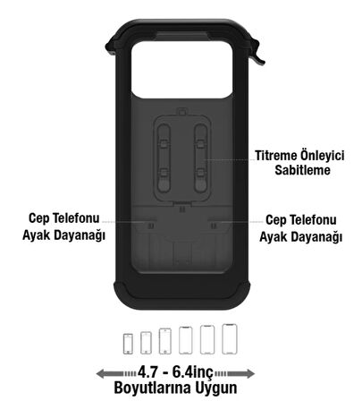 Darbe emici ip68 su geçirmez motosiklet telefon tutucu 360 derece hareketli