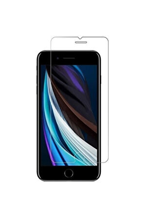 Iphone 7 / 8 / SE Uyumlu Cam Ekran Koruyucu Şeffaf Extra Darbe Emici + Silikon Kılıf 2'li Paket