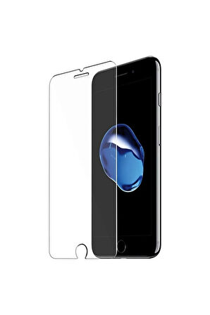Iphone 7 / 8 / SE Uyumlu Cam Ekran Koruyucu Şeffaf Extra Darbe Emici + Silikon Kılıf 2'li Paket